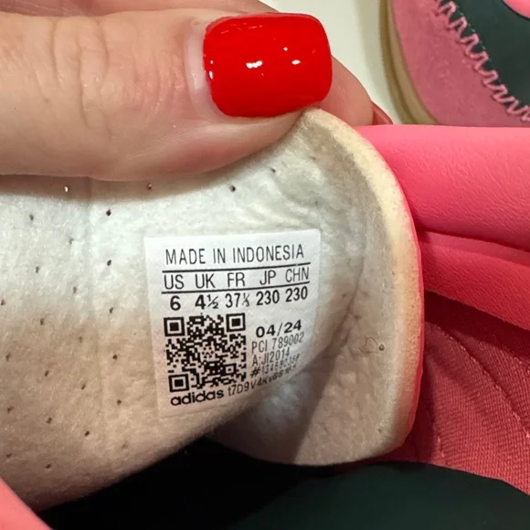 Adidas Gazelle Bold Pink and Green Shoes - Picture 2 of 7